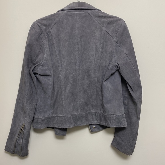 BlankNYC Real suede Moto Jacket in French Grey - Picture 2 of 5